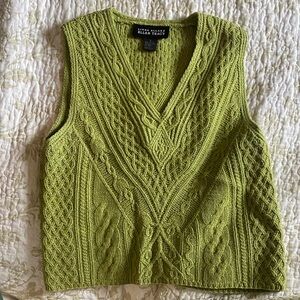 Ellen Tracy Green V-Neck Sweater Vest